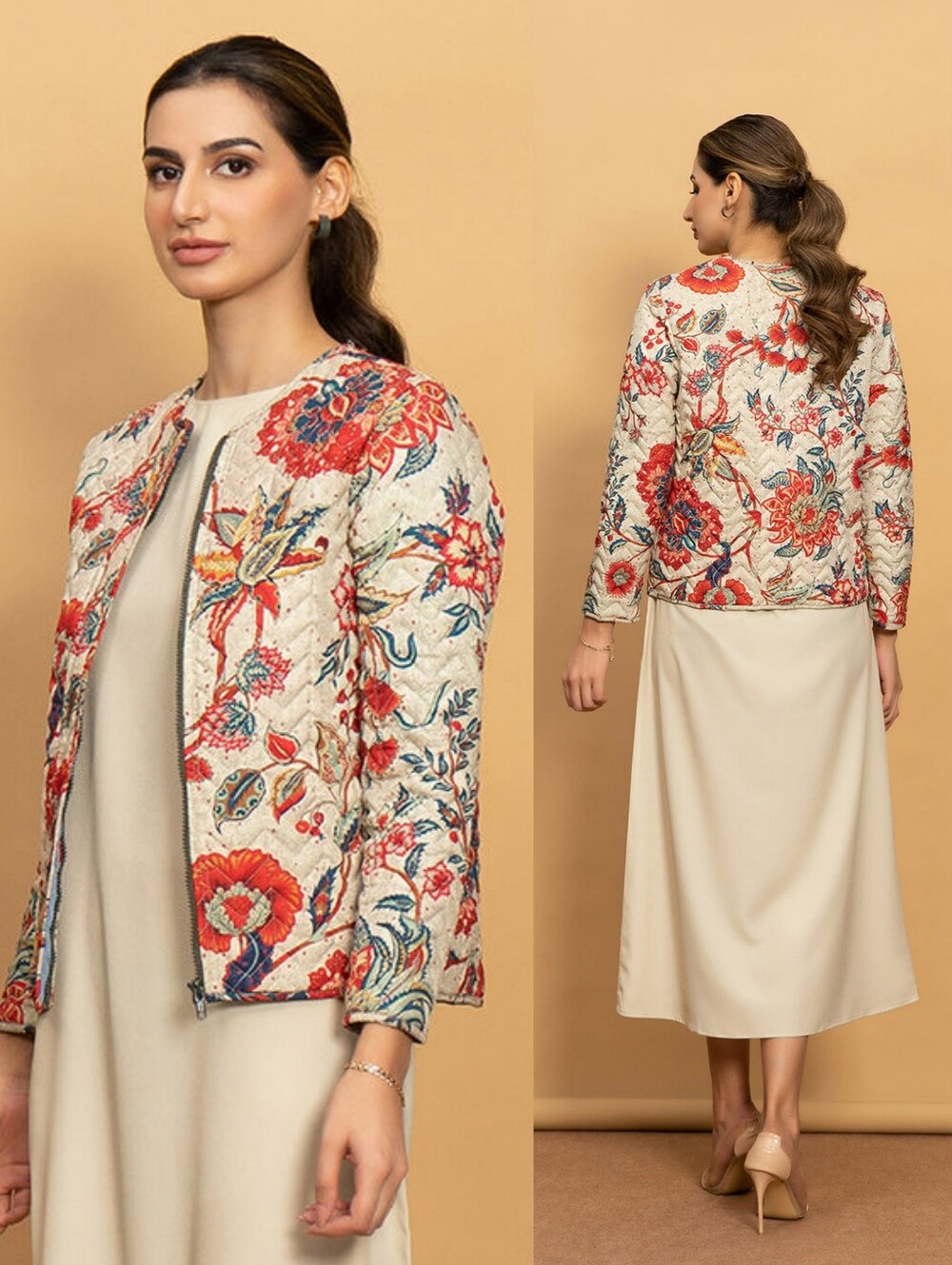 NWOT Lulusar L Bohemian Cottagecore Paisley Barocque Quilted Chore Coat